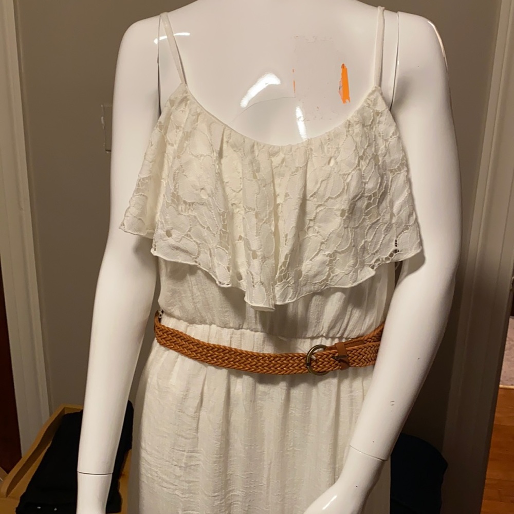 Floor length cream dress. With tags. Never worn.